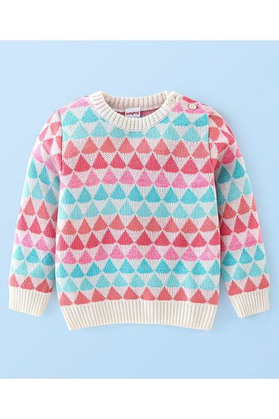 Babyhug Akrilik Örme Uzun Kollu Geometrik Desenli Kazak - جوك رينكلي