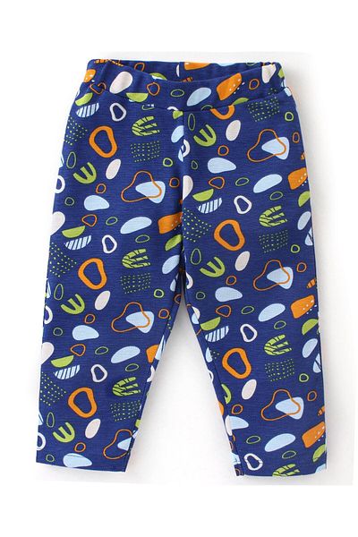 Babyoye Babyoye 100% Cotton With Eco Jiva Finish Full Length Lounge Pants Fox Print Pack of 2- Blue & Orange
