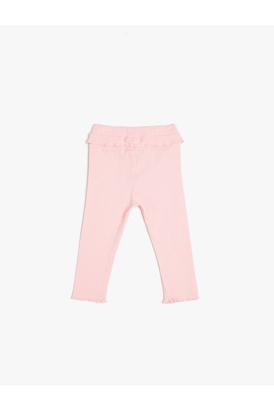 Koton Bow Detailed Cotton Ruffle Detailed Elastic Waist Leggings