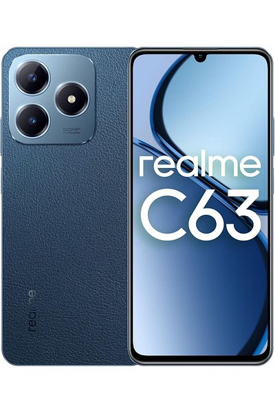 realme هاتف C63 ثنائي الشريحة باللون الأزرق وذاكرة وصول عشوائي سعة 8 جيجابايت وذاكرة داخلية سعة 256 جيجابايت وشبكة الجيل الرابع - إصدار الشرق الأوسط