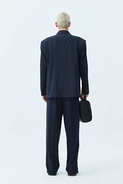 VAMOSCLO Μπλε ναυτικό κοστούμι διπλό πέτο - Άνετη εφαρμογή