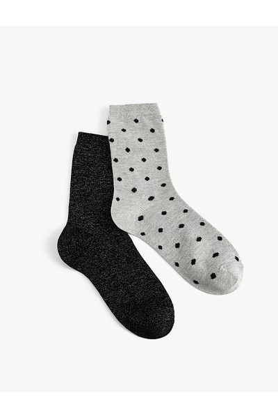 Koton Set of 2 Glitter Polka Dot Socks