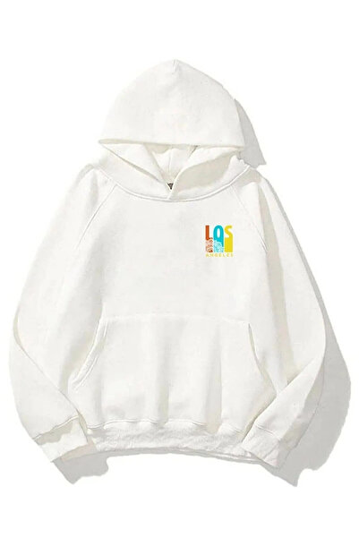FECCY Hanorac oversize unisex din bumbac Los Angeles