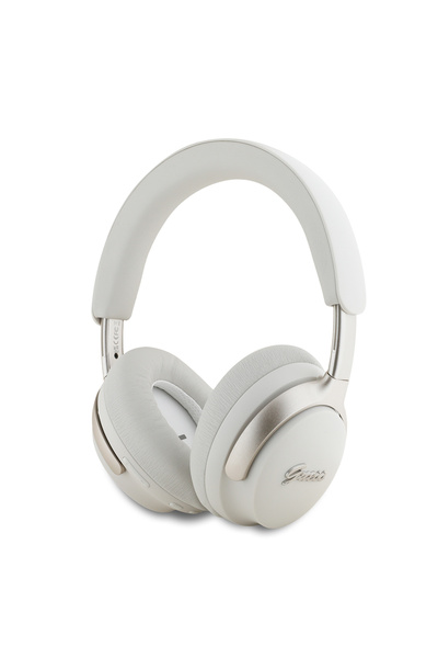 Guess Anc Ve Enc Özellikli Kulak Üstü Bluetooth Kulaklık Guess Lisanslı Metal Yazı Logolu Script Seri Bej