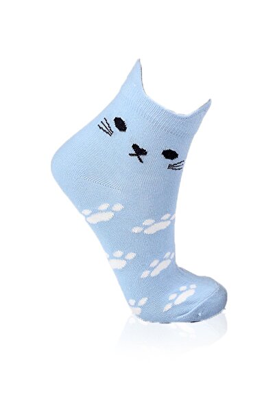 Rays 1105 Чифт от 3 триизмерни чорапи с котки, бяло-сиво-синьо