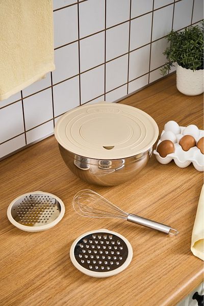 Karaca 6-Piece Cream Pink Pink Grater Mixing and Storage Set