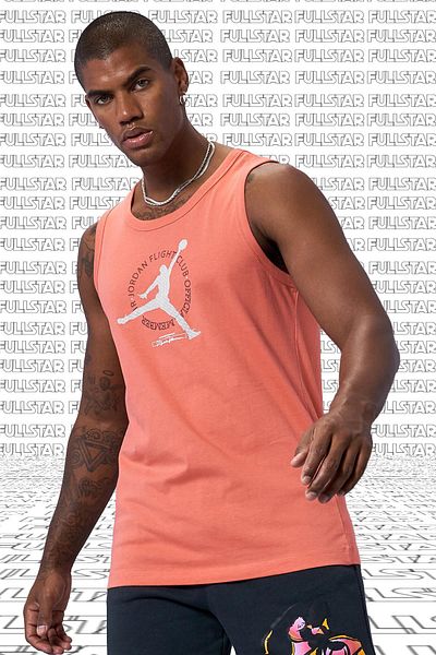 Nike Men's Sports Athlete - Jordan Mvp Flight Cotton Tank Top, Salmon Pink Cotton Singlet