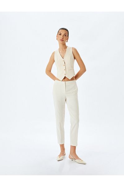 Koton Slim Fit Pocketed Cigarette Fit Fabric Trousers