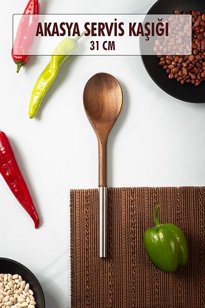 EWs Acacia Serving Spoon & Presentation Spoon