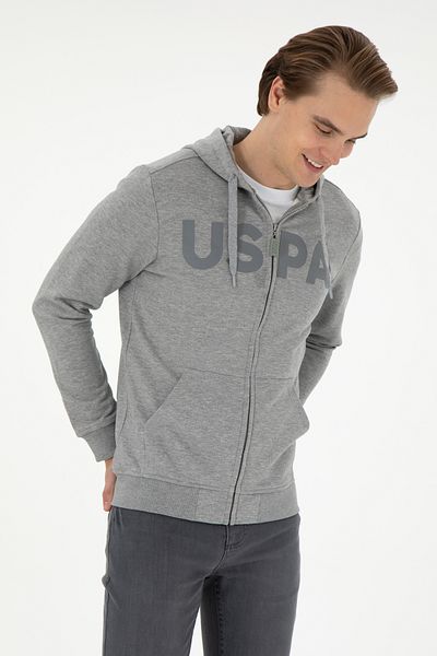 U.S. Polo Assn. Men's Gray Melange Knitted Cardigan 50289029 -Vr086