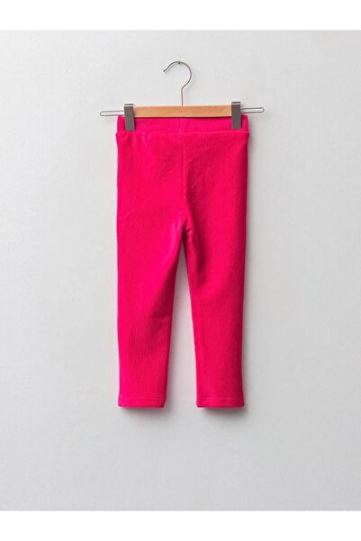 LC Waikiki LCW baby Fuşya Beli Lastikli Basic Kadife Kız Bebek Tayt