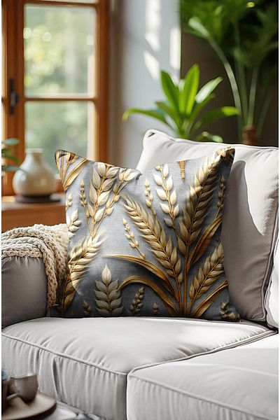 CANİLA Knitted Patterned Digital Printed Double-Sided Throw Pillow Cover. Soft Decorative Throw Pillow Cover.