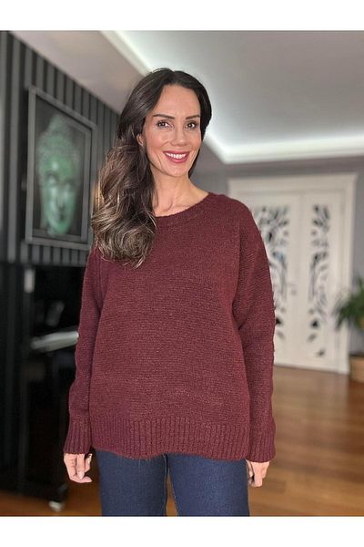 Atelier Derin Pulover de lână roșu Claret