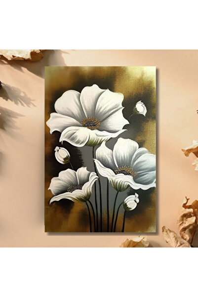 TRADE AYS Gold Flowers Kanvas Tablo