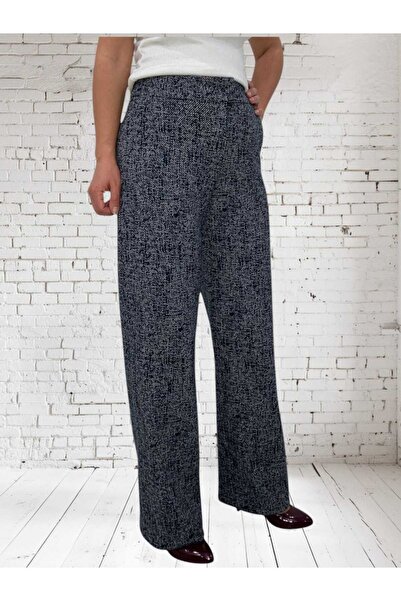 Valarmour Lacivert Likralı Jakarlı Tüvit Pantolon