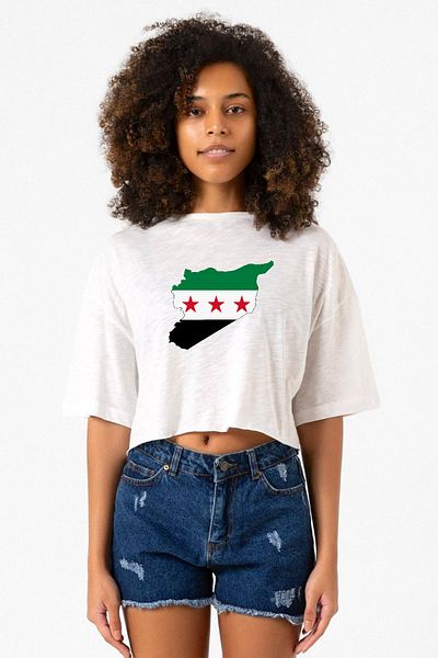 Tshirthane White Gray Women's Crop Tshirt