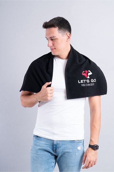 denizlicotton Cotton Embroidered Athlete Towel - Anti-Bacterial and Sweat Absorbent Boxing Tennis Fitness Plates