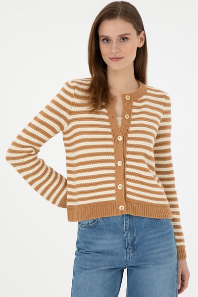 U.S. Polo Assn. Kadın Camel Triko Hırka 50297119-VR015
