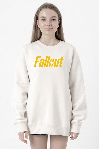 Tshirthane Fallout Letter White Women's 2Ip Sweatshirt