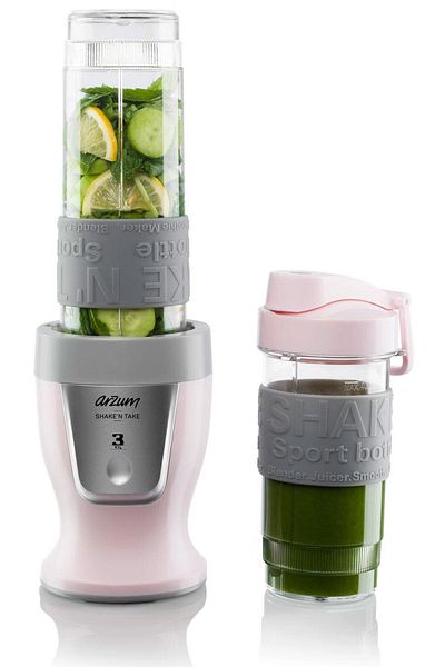 Arzum AR1032 Shake'n Take Personal Smoothie Blender, Candy (300 W, 2 Flaschen)