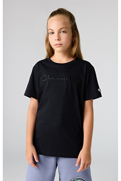 Champion Icons Crewneck T-shirt Siyah Çocuk Tişört