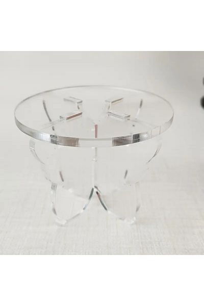 Pleksi Marketi 4 τμχ Clear Acrylic Desktop Organizer - Διακοσμητική και λειτουργική βάση στήλης πεταλούδας