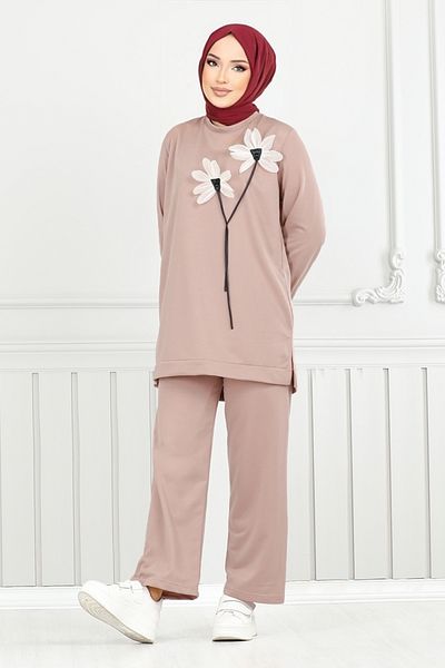 ModaMerve 796Ozr1047-M Vision Double Set - Floral Detail