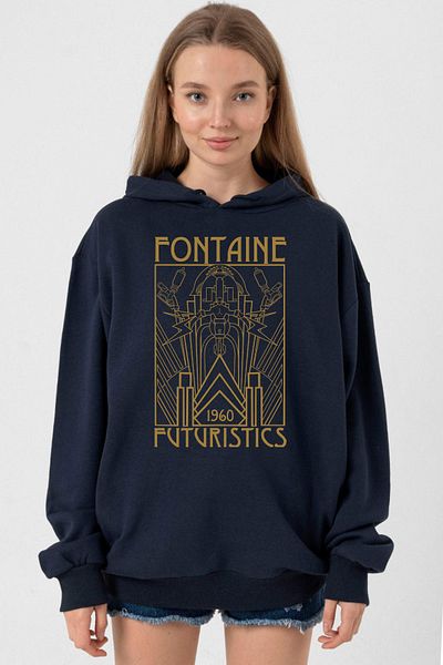 Tshirthane Bioshock Fontaine Futuristics - Navy Blue Women's Hoodie 3Ip