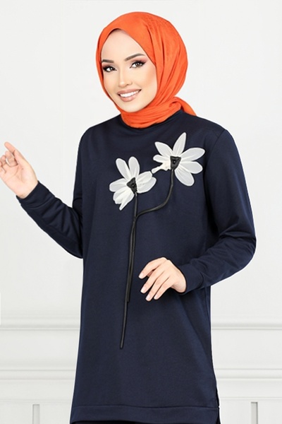 ModaMerve Laci 796Ozr1047-M Set of Two - Floral Detail