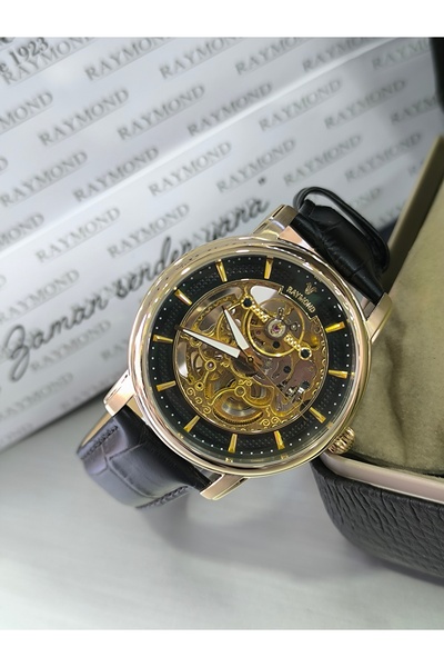 Raymond İskelet Tasarım Içi Yeşil Otomatik Erkek Kol Saati