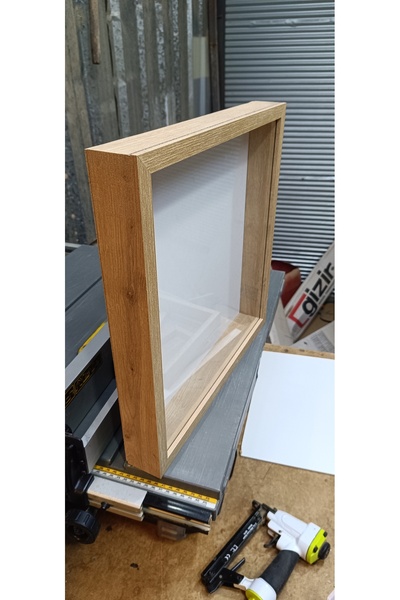 Home Emass Çiçek Çerçevesi Derinlikli Çerçeve 40x40 Safir Meşe Pleksi Cam