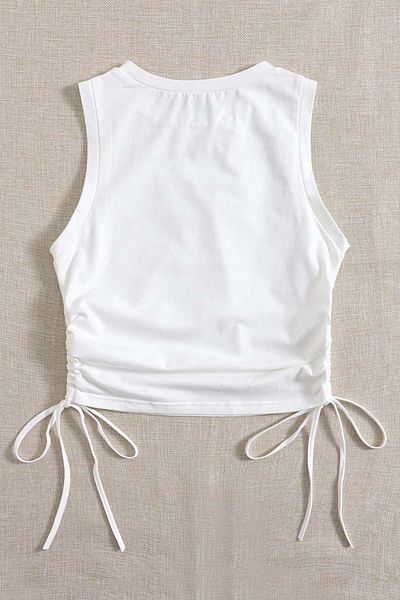 Merry See Tank Top Crop Tank Top με μαζεμένες πλευρές