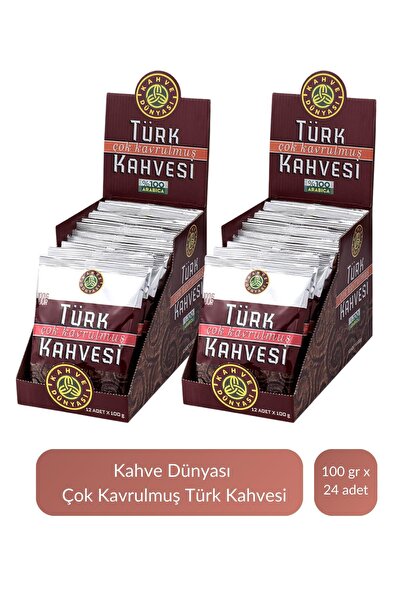 Kahve Dünyası Kahve Dünyası Çok Kavrulmuş Türk Kahvesi 100 gr x 24 Adet