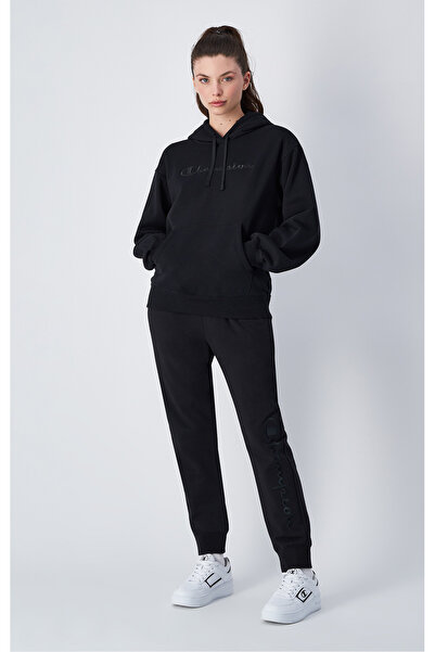 Champion Script Shop Rib Cuff Pants Siyah Kadın Eşofman Altı-117584-KK001