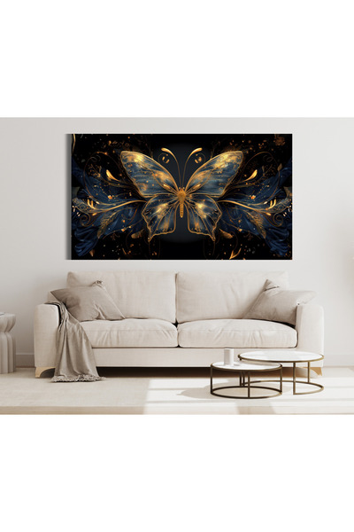 TRADE AYS Golden Butterfly Kanvas Tablo
