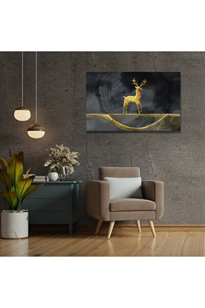 TRADE AYS Golden Deer Kanvas Tablo
