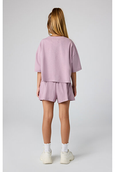 Champion Eco Future Shorts Organik Pamuk Mor Çocuk Şort-404973-PS162