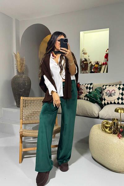 Sohotique By P Bársony széles szárú nadrág smaragdzöld