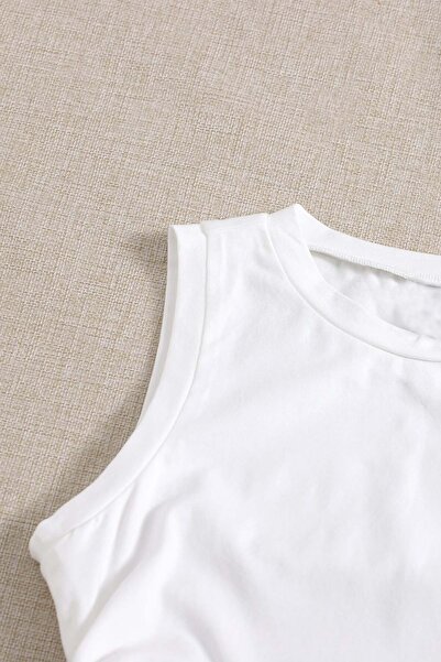 Merry See Tank Top Crop Tank Top cu laterale adunate