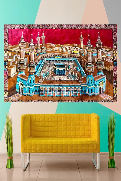 Vendini Vintage Series Kaaba Wall Tapestry Wall Covering Wall Tapestry