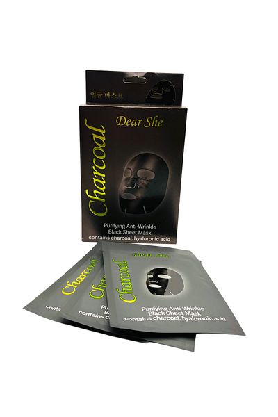 Moda Beauty Dear She Charcoal Black Sheet Mask - Purifying & Anti-Wrinkle