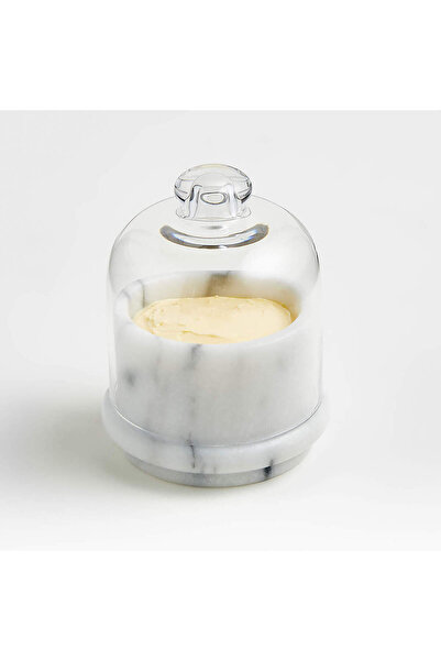 Crate & Barrel French Cuisine Marble Covered Butter Container