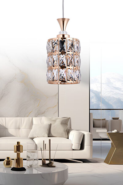 ŞL Şef Light KOPYA - GY-23 25'LIK GOLD BÜYÜK KRİSTAL TAŞLI LÜKS TEKLİ SALON-M...