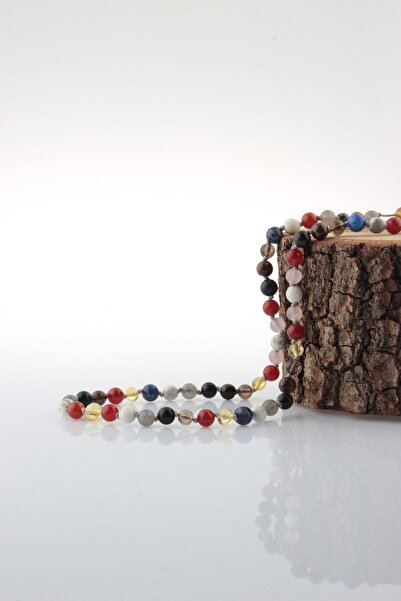 OSMANLI DOĞAL TAŞ Öğrenci Kolyesi (KEHRİBAR, AKİK,LAPİS, LABRADORİT, HAVLİT,PEMBE KUVARS,DUMANLI KUVARS,KAPLAN GÖZÜ)