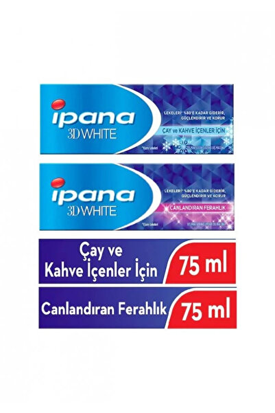 İpana İpana 3D White Canlandıran Ferahlık 75 ml + Çay ve Kahve İçenler İçin 7...