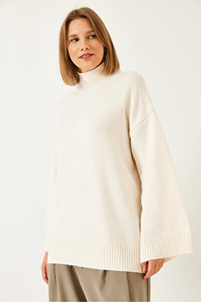 Bianco Lucci Women's Half Turtleneck Oversize Knitwear Sweater 231079 60261143