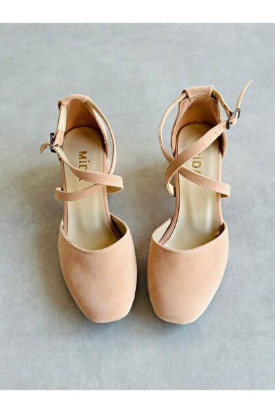 Mida Shoes Y191 Pudra Süet Topuklu Ayakkabı