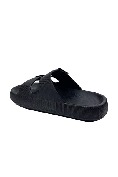 Liger Унісекс медичні легкі тапочки з двома застібками, чорні