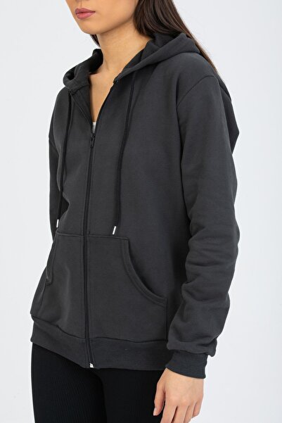 Deafox Ζακέτα καπνιστή με φερμουάρ με κουκούλα