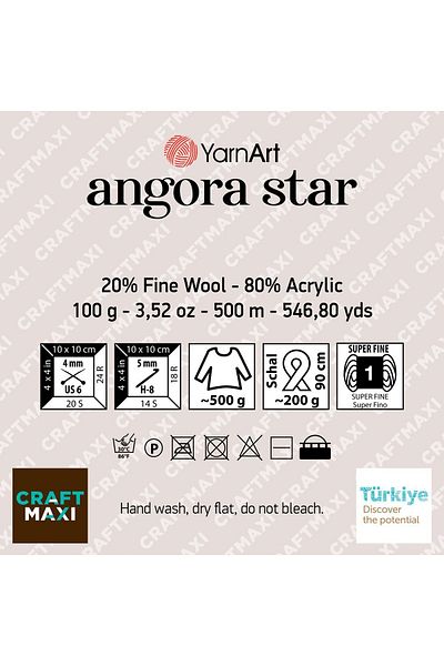 Yarnart Petrol Blue Angora Star - Πλεκτό Χέρι Νήμα-545